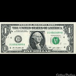 D- 1$ Federal Reserve Notes - Small Size 2013 Series