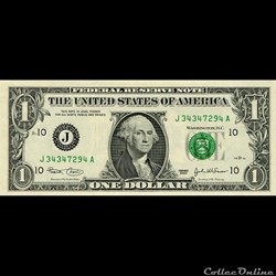 J- 1$ Federal Reserve Notes - Small Size 2003 Series