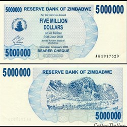 ZIMBABWE - PICK 054a - 5 000 000 Dollars - 2008