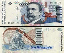 ARGENTINE - PICK 334 a - 10 000 AUSTRALES - 1990