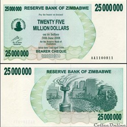 ZIMBABWE - PICK 056a - 25 000 000 Dollars - 2008