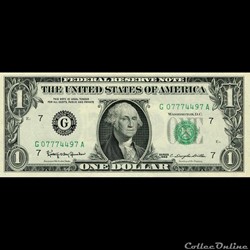 G- 1$ Federal Reserve Notes - Small Size 1963 Series