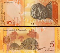 VENEZUELA - PICK 089 a - 5 BOLIVARES - 2007