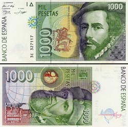 ESPAGNE - PICK 163 a3 - 1000 PESETAS - 1992