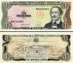 RÉPUBLIQUE DOMINICAINE - PICK 126c  - 1 PESO DE ORO - 1988