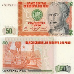 PÉROU - PICK 131a - 50 INTIS - 1985