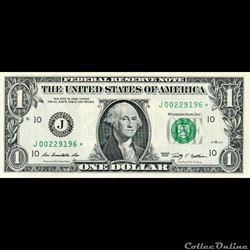 J- 1$ Federal Reserve Notes - Small Size 2009 Series
