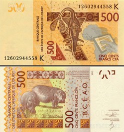 B.C.E.A.O - FRANCS CFA - SÉNÉGAL - LETTRE K - 500 FRANCS - PICK 719 K a