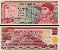 MEXIQUE - PICK 064d4 - 20 PESOS - 1977