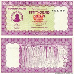 ZIMBABWE - PICK 029 - 50 000 Dollars - 2003