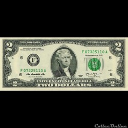 F- Atlanta District - 2$ Federal Reserve Notes - Small Size 2013 Series