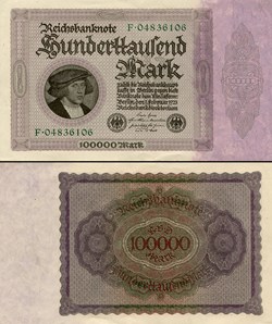 ALLEMAGNE - PICK 082 a1 - 100 000 MARK - 1923