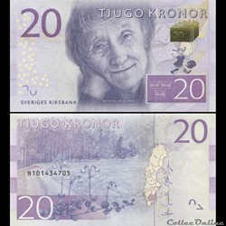 SUÈDE - PICK 69 - 20 KRONOR - 2015