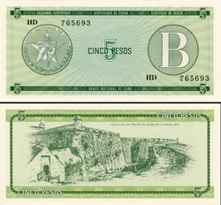 CUBA - PICK FX 07 - 5 PESOS - 1985