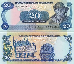 NICARAGUA - PICK 152  - 20 CORDOBAS - 1988