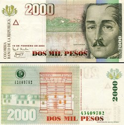COLOMBIE - PICK 451 i - 2000 PESOS COLOMBIEN - 2004
