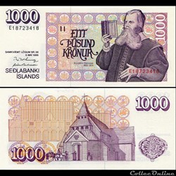ISLANDE - PICK 56 a 7 - 1000 KRONUR - 1994