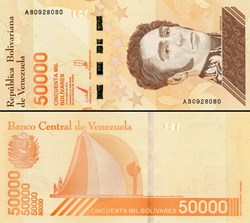 VENEZUELA - PICK 111a - 50 000 BOLIVARES - 2019