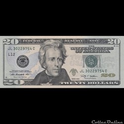 20$ Federal Reserve Notes - Small Size 2009 Series
