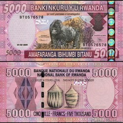 RWANDA - PICK 37 A - 5000 FRANCS - 2009