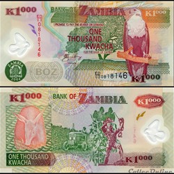 ZAMBIE - PICK 44 c - 1000 KWACHA - 2004