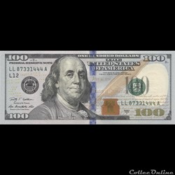 100$ Federal Reserve Notes - Small Size 2009A Series
