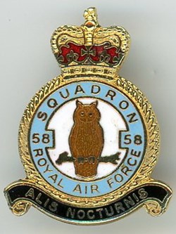 Insigne R.A.F - 58° Squadron (LVIII°)
