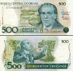 BRÉSIL - PICK 212c - 500 CRUZADOS - 1987