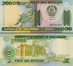MOZAMBIQUE - PICK 140 - 20000 METICAIS - 1999