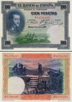 ESPAGNE - PICK 069 c - 100 PESETAS - 1925