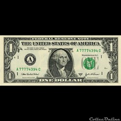 A- 1$ Federal Reserve Notes - Small Size 2003A Series
