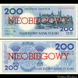 POLOGNE - PICK 171 A - 200 ZLOTYCH - 1990