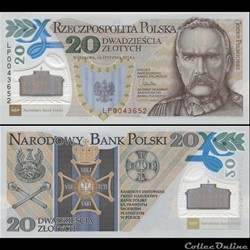 POLOGNE - PICK 187 - 20 ZLOTYCH - 2014