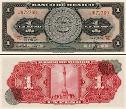 MEXIQUE - PICK 059d2 - 1 PESO - 1958
