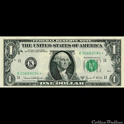 K- 1$ Federal Reserve Notes - Small Size 1969D Series