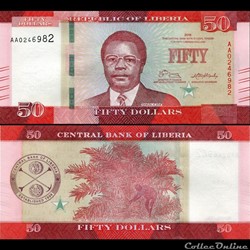 LIBERIA - PICK 34 a - 50 DOLLARS - 2016