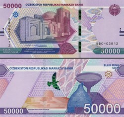 OUZBÉKISTAN - PICK 91a - 50 000 SOM - 2021