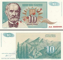 YOUGOSLAVIE - PICK 138s - 10 DINARA - 1994