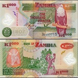 ZAMBIE - PICK 44 f - 1000 KWACHA - 2008