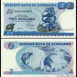 ZIMBABWE - PICK 001b - 2 Dollars - 1983