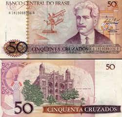 BRÉSIL - PICK 210b - 50 CRUZADOS - 1987