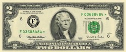 F- Atlanta District - 2$ Federal Reserve Notes - Small Size 1995 Series