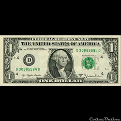 D- 1$ Federal Reserve Notes - Small Size 1977A Series