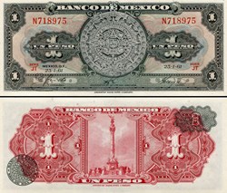 MEXIQUE - PICK 059g2 - 1 PESO - 1961