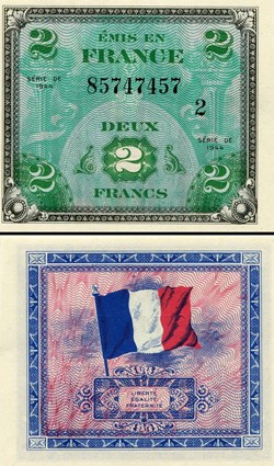 FRANCE -PICK 114 b - 2 FRANCS - 1944