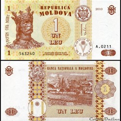 MOLDAVIE - PICK 008 h1 - 1 LEU - 2010