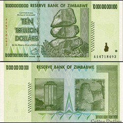 ZIMBABWE - PICK 088a - 10 000 000 000 000 Dollars - 2008