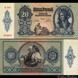 HONGRIE - PICK 109 - 20 PENGO - 1941