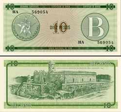 CUBA - PICK FX 08 - 10 PESOS - 1985