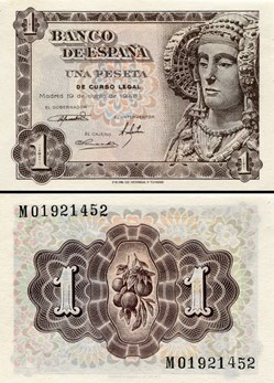 ESPAGNE - PICK 135 a - 1 PESETA - 1948